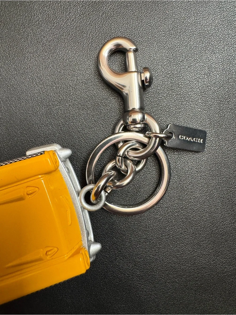 Coach Large Yellow Taxi Bag Charm Keychain